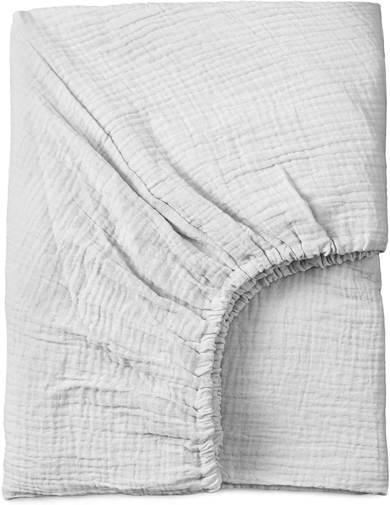 Meracorallo Muslin Fitted Crib Sheet, Soft and Breathable Solid Color Neutral Grey Baby Crib Shee... | Amazon (CA)