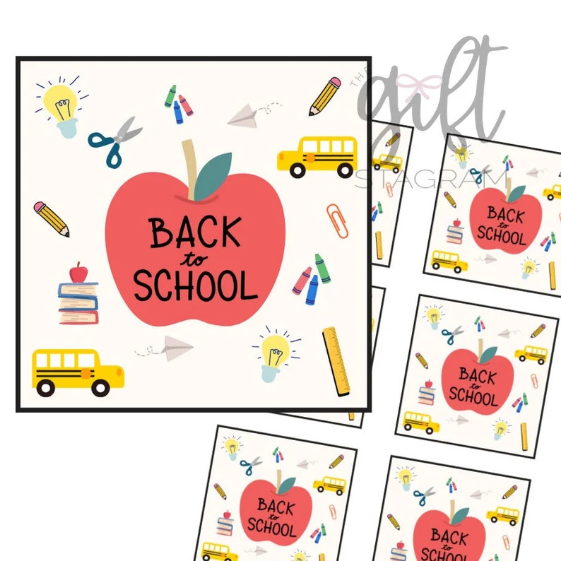 Back To School Gift Tag | DIGITAL DOWNLOAD |  Beginning Of School Year Teacher Gift Ideas | Stude... | Etsy (Global)