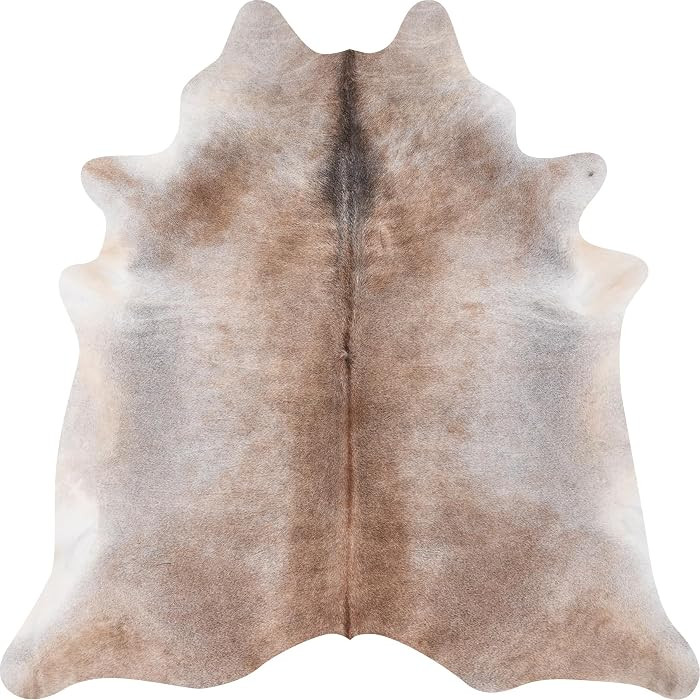 100% Genuine Brazilian Cowhide Rug - Grey Beige - Luxury Cowskin Leather Area Rug D\u00e9cor 7 x ... | Amazon (US)