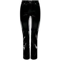 NEON & NYLON Black Vinyl High Waist Straight Leg Trousers New Look | New Look (UK)