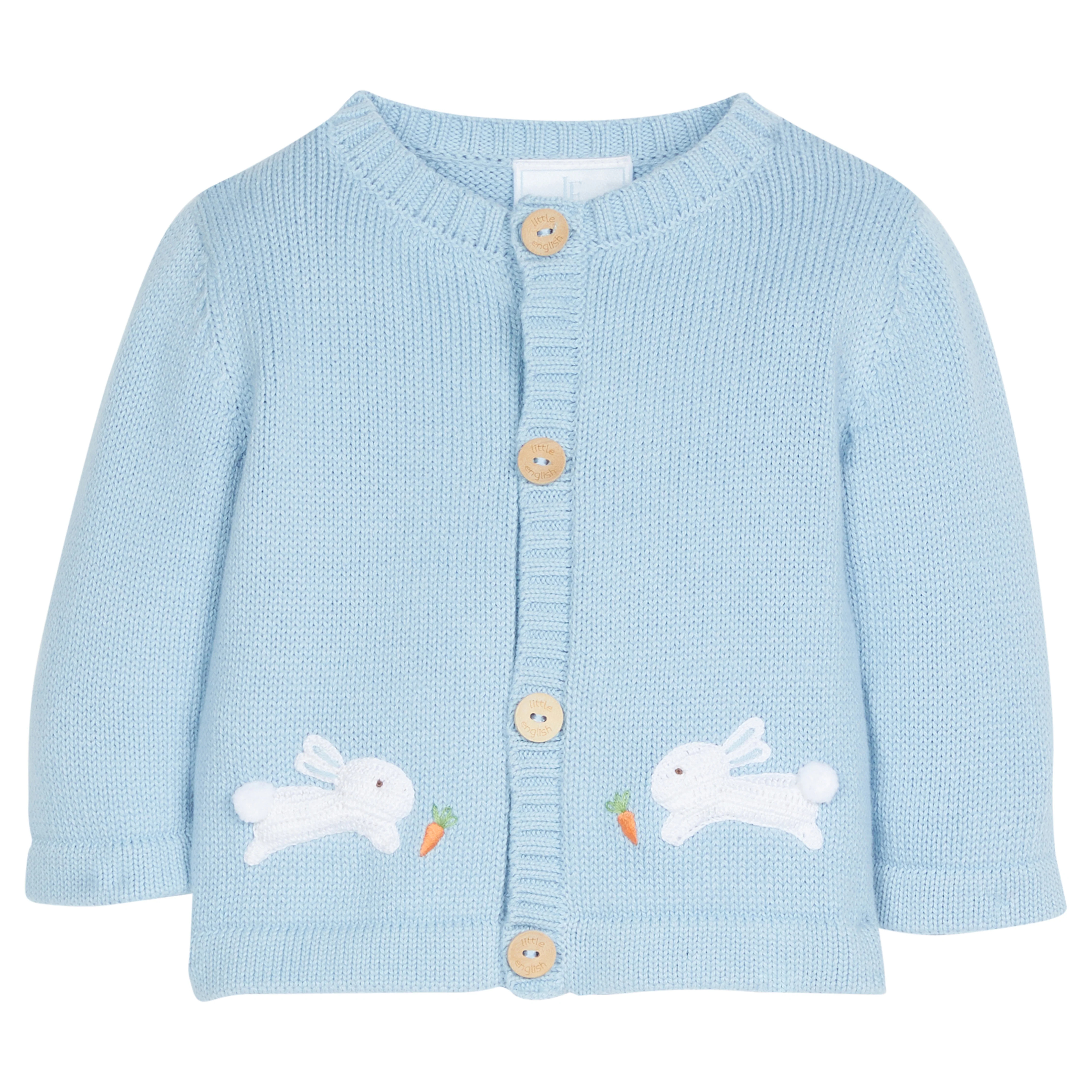 Blue Bunny Crochet Sweater - Baby Boy Cardigan | Little English