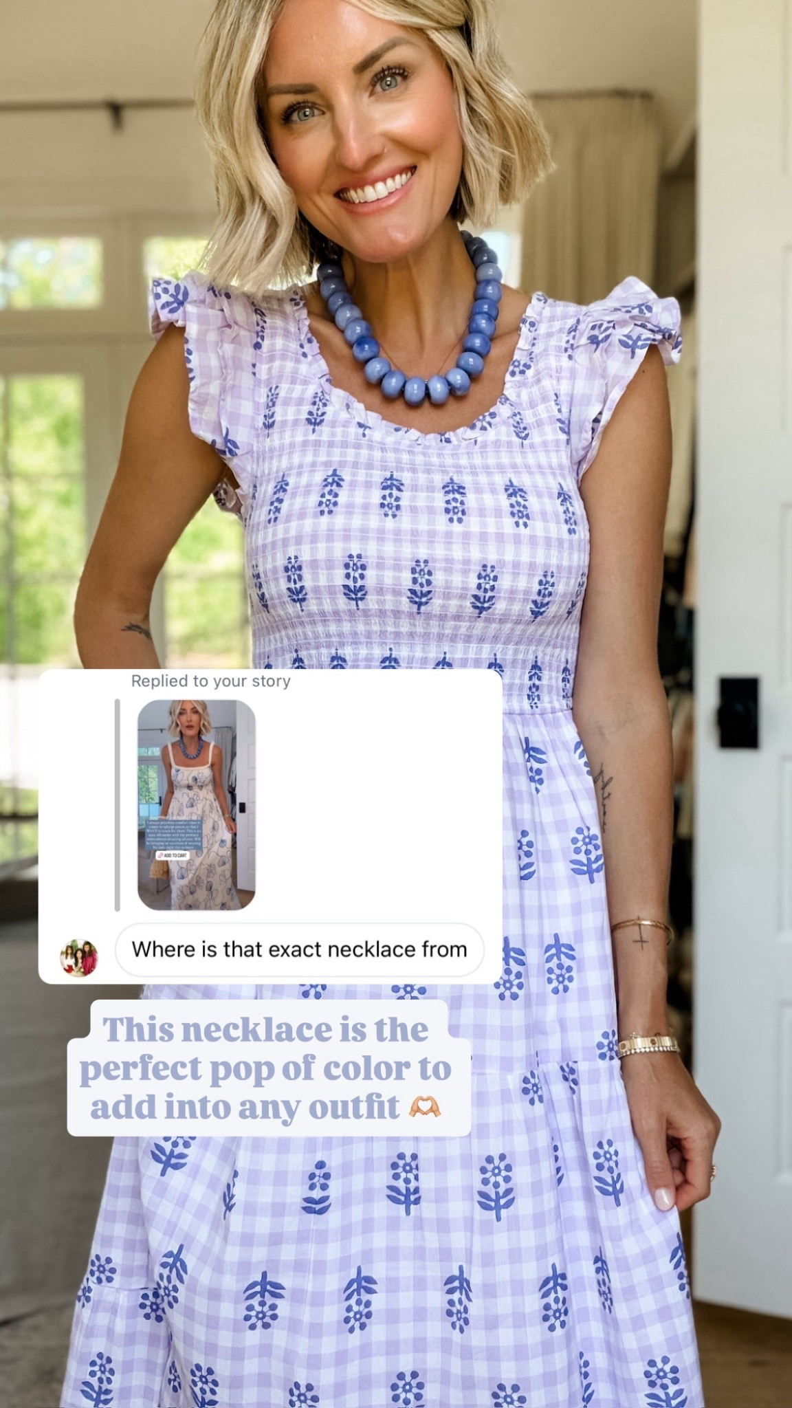 Love how perfectly this necklace pairs with this floral dress 😍 such a great statement accessory

Loverly Grey, statement necklace, blue beaded necklace, statement accessories, statement jewelry 

#LTKSeasonal #LTKootd