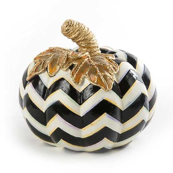 Black & White Chevron Pumpkin - Small | MacKenzie-Childs