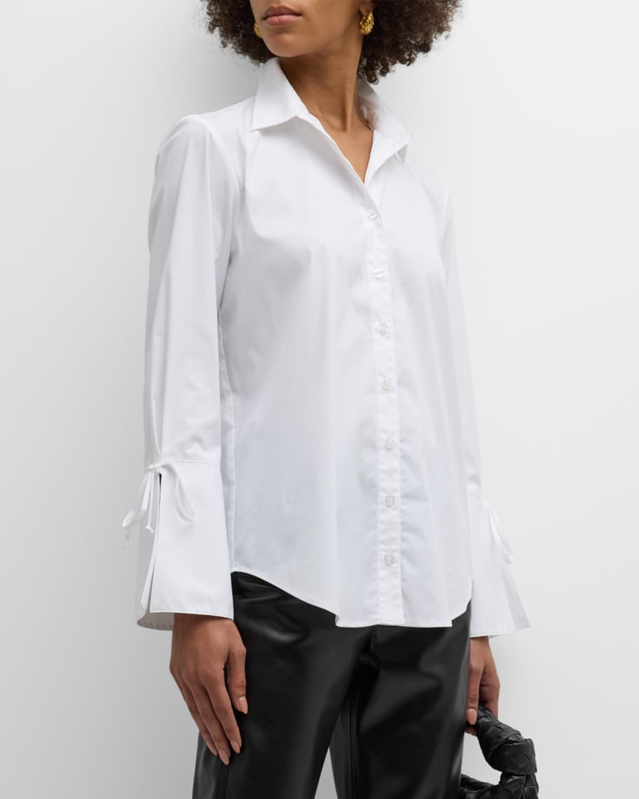 Finley Rachel Oversized Split-Cuff Poplin Shirt | Neiman Marcus