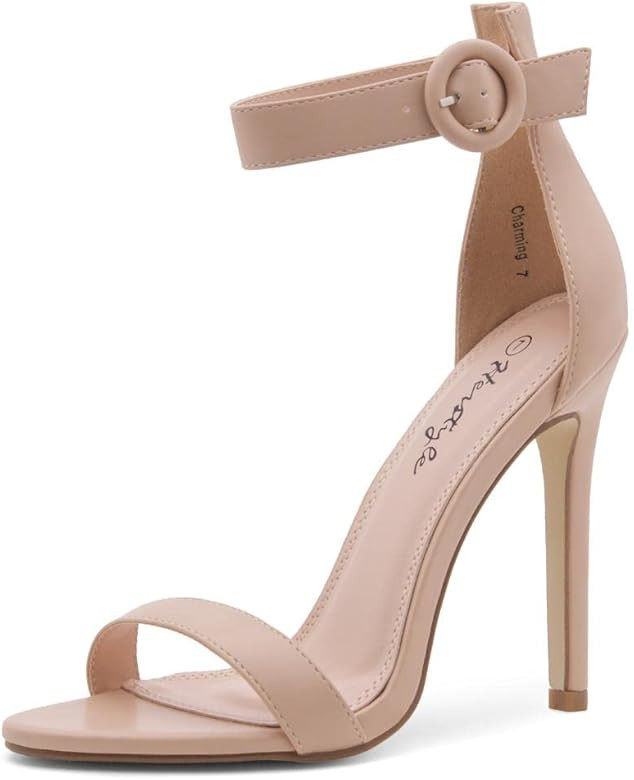 Herstyle Charming Women’s Open Toe Ankle Strap Stiletto Heel Dress Sandals Elegant Wedding Part... | Amazon (US)