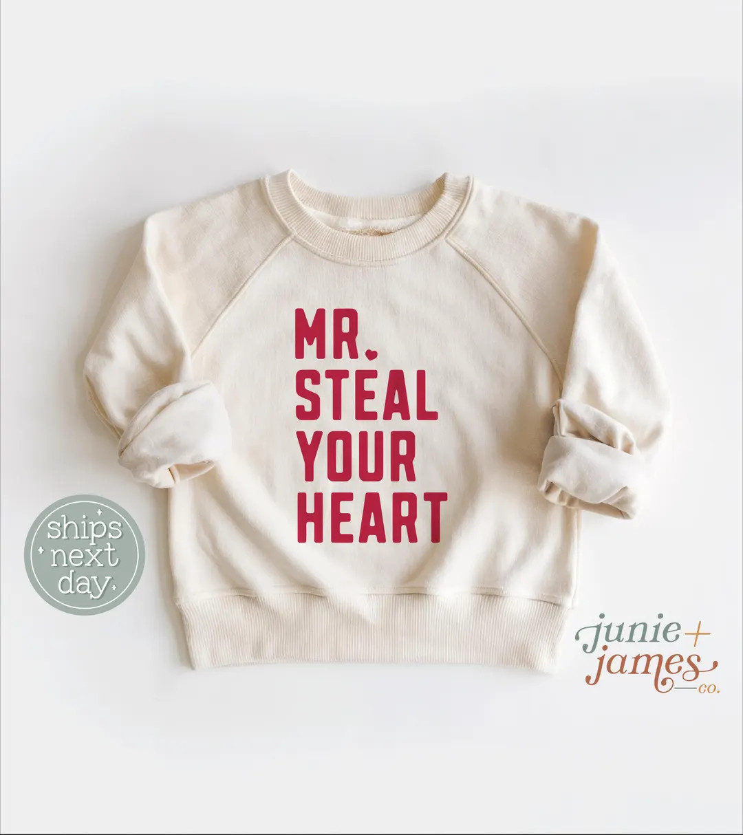 Mr. Steal Your Heart Toddler Sweatshirt Retro Valentine Boy Toddler Crewneck Minimal Boy Neutral ... | Etsy (US)