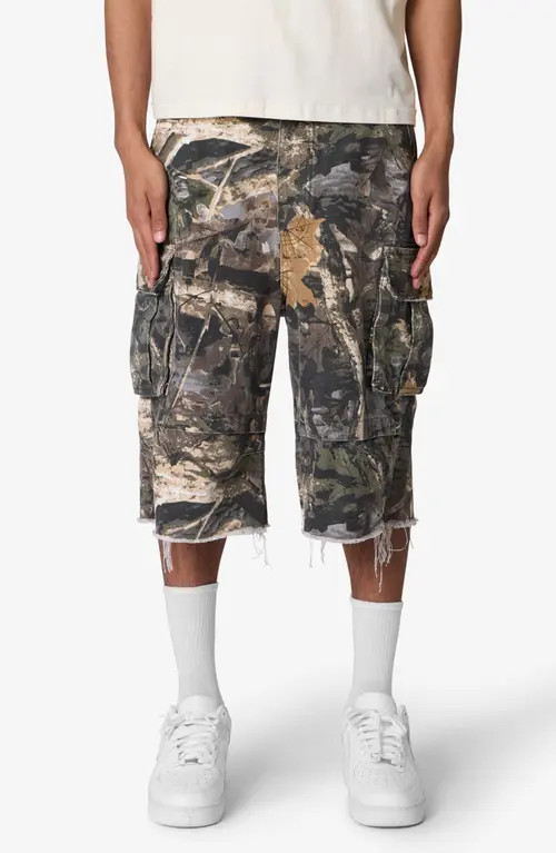 mnml Camo Print Ultra Baggy Cargo Shorts in Forest Camo at Nordstrom, Size 32 | Nordstrom