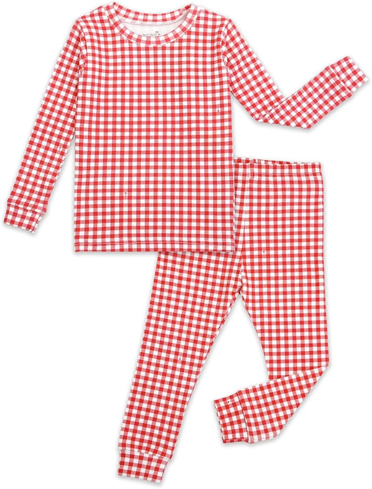 moimoln Baby Toddler Pajama Set, Soft Cotton Modal Snug-Fit Sleepwear, Plaid Check & Solid (6M-8Y... | Amazon (US)