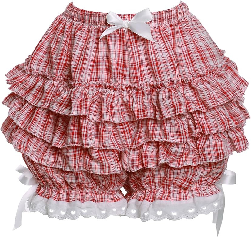 Womens Lolita Bloomers Plush Ruffles Pumpkin Pants Bottom Shorts | Amazon (US)
