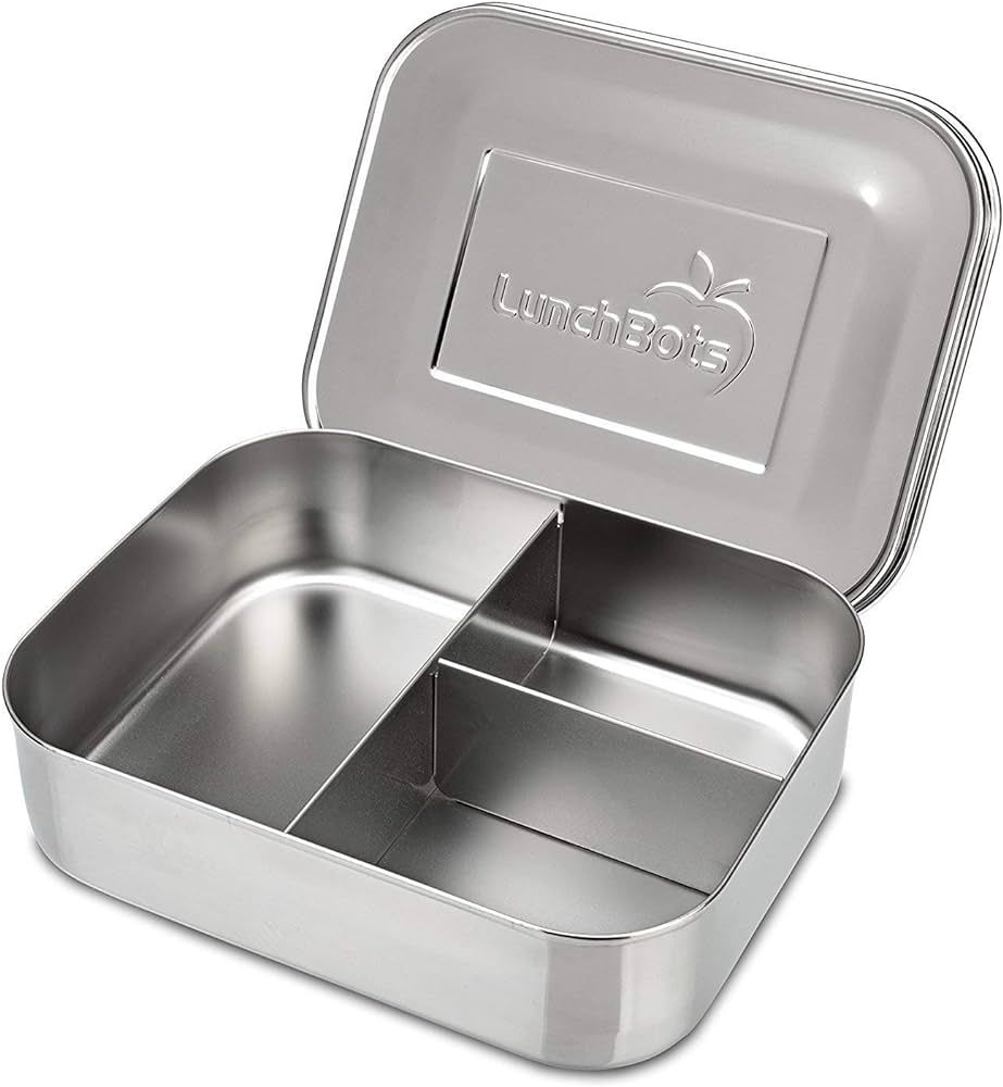 LunchBots Medium Trio II Snack Container - Divided Stainless Steel Food Container - Three Section... | Amazon (US)