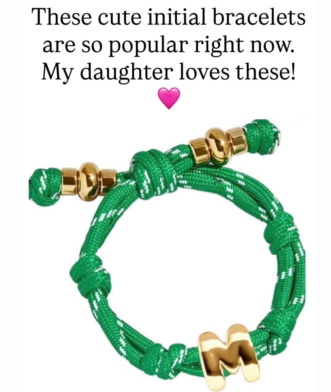 These rope bracelets are such a big trend!! Love the initial on them!!