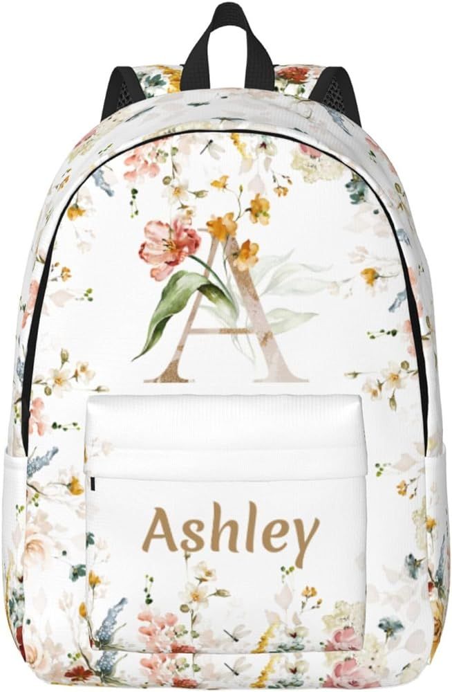 UJDUYSD Personalized Backpack for Girls Boys, Custom Backpacks with Name, Customized Flowers Scho... | Amazon (US)