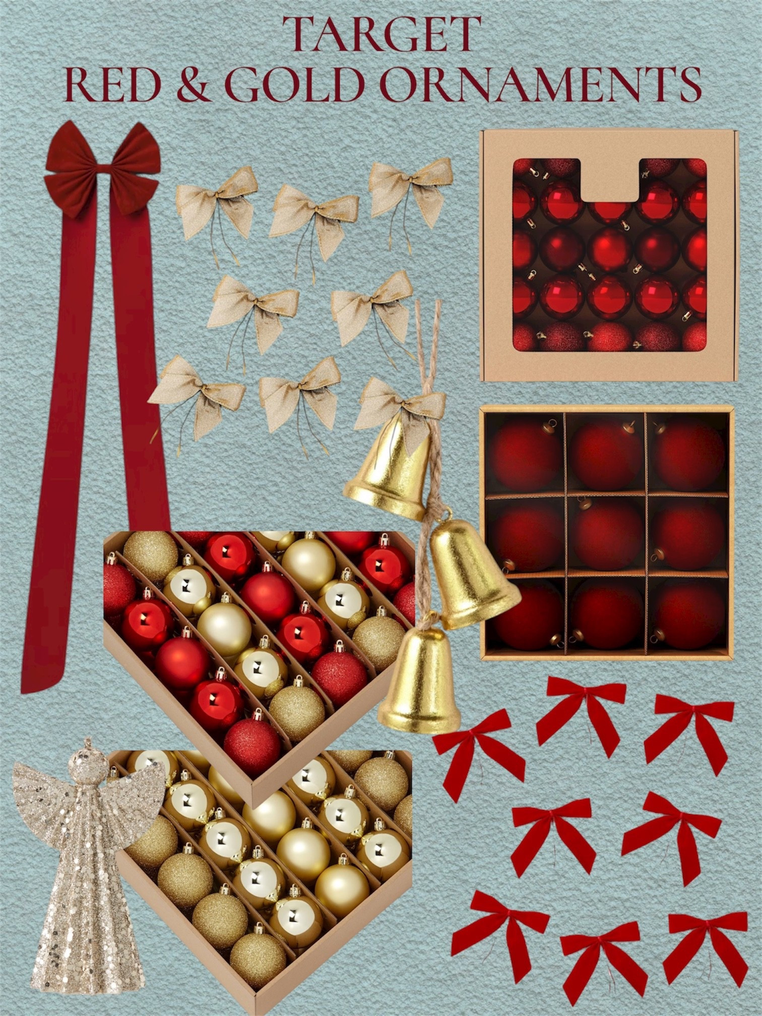 Red & gold Christmas tree ornaments from Target. This week Target is offering up to 40% off holiday lights, trees and select decor. 

#LTKSaleAlert #LTKSeasonal #LTKHoliday #LTKHome