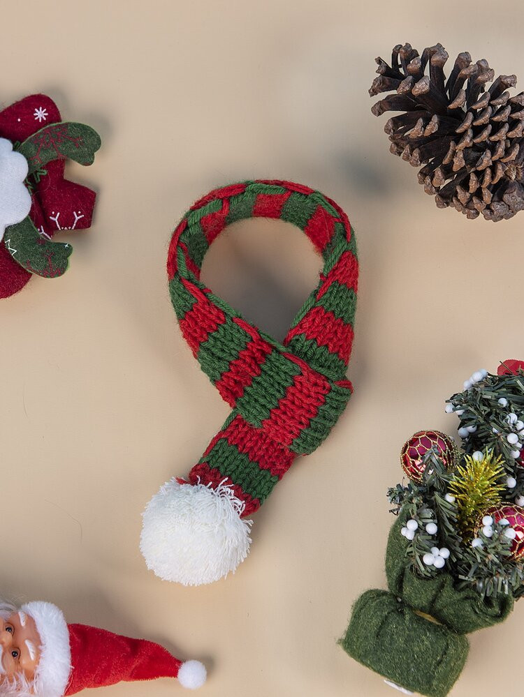 Christmas Plush Ball Decor Pet Scarf | SHEIN