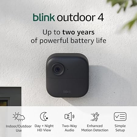 Like-New Blink Outdoor 4 (4th Gen) – Wire-free smart security camera, two-year battery life, tw... | Amazon (US)