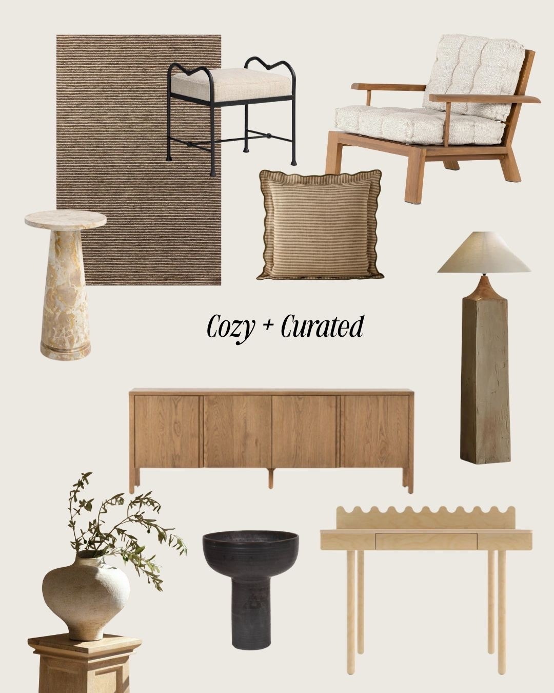 COZY + CURATED • these home finds are gorgeous and warm. Looking to fill the corners of your rooms? Consider these beauties 🤎