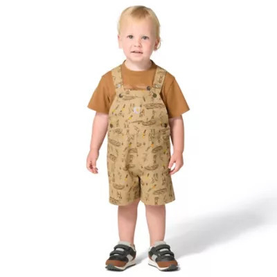 Carhartt Toddler Boy Short-Sleeve Bodysuit and Canvas Print Shortall Set | Tractor Supply