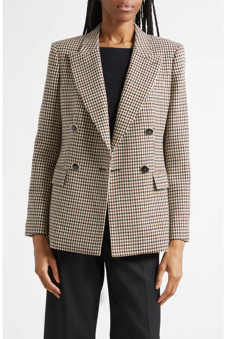 Solene Houndstooth Check Wool Blend Jacket (Women) | Nordstrom | Nordstrom