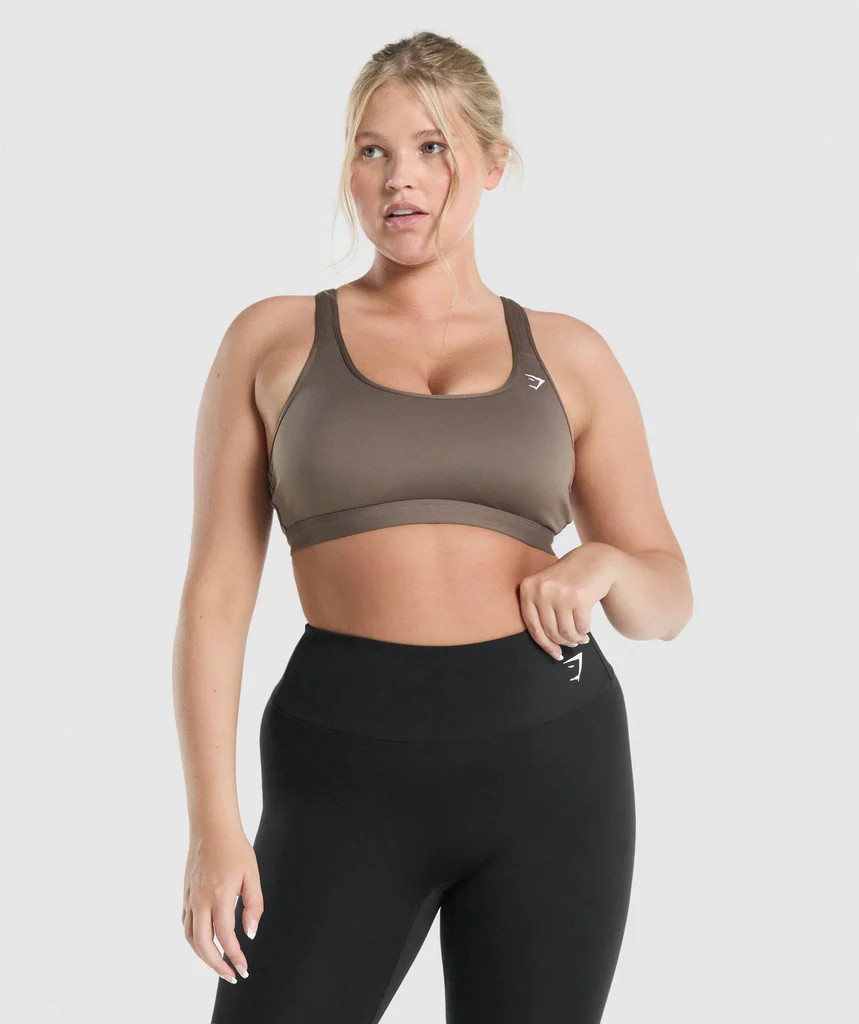 Gymshark Scoop Neck Sports Bra - Brown | Gymshark (Global)