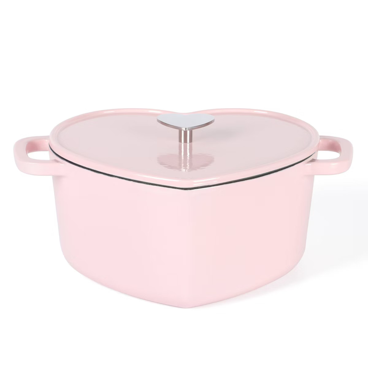 Martha Stewart 4qt Heart Shaped Dutch Oven Pink: Enamel Surface, Oven-Safe, Gas & Electric Compat... | Target