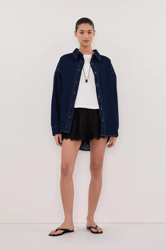 ASHTON INDIGO OVERSIZED DENIM SHIRT | DISSH