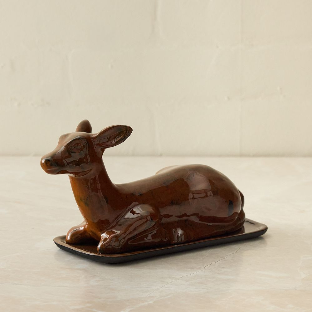 Theron Metal Deer Butter Dish | West Elm (US)