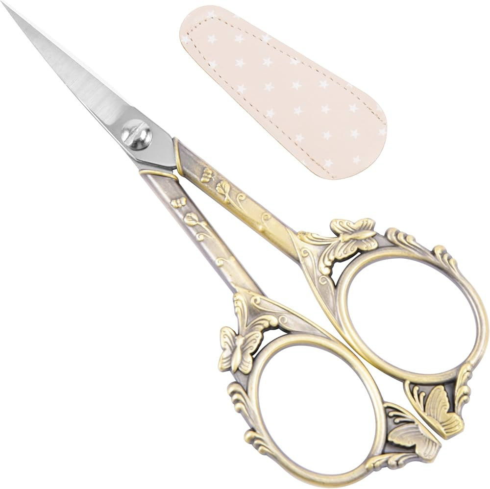 Small Embroidery Scissors with Cover -Cute and Comfortable handles with Sturdy and Sharp Tips for... | Amazon (US)