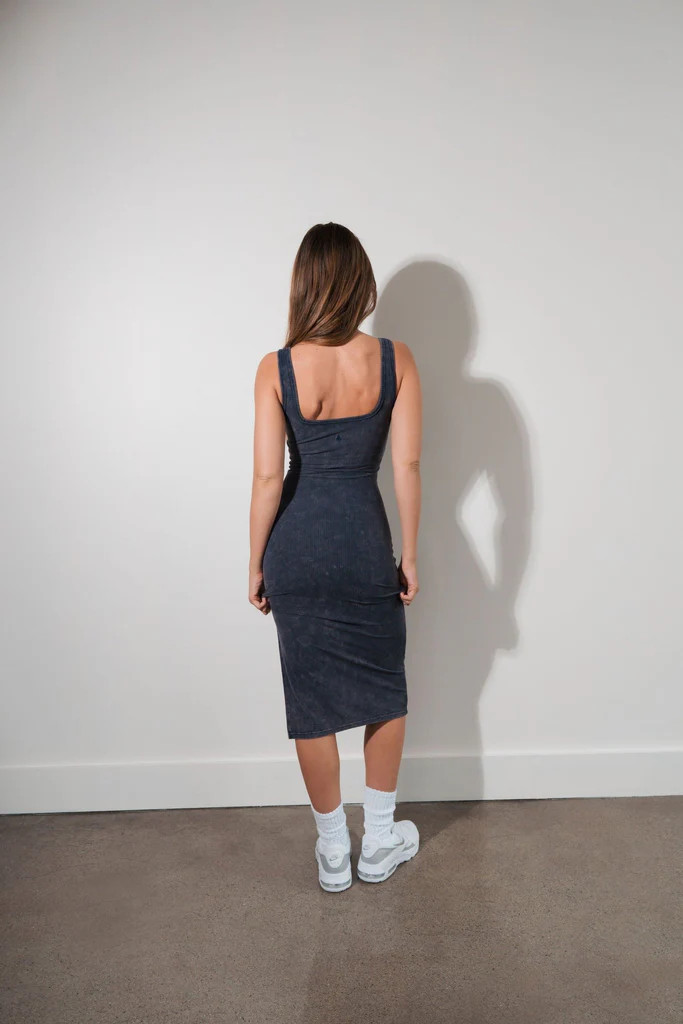 Cloud II™ Rib Basic Midi Dress - Oxford Washed | Vitality