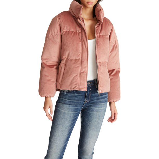 Vigoss Womens Velvet Quilted Puffer Jacket Pink M - Walmart.com | Walmart (US)