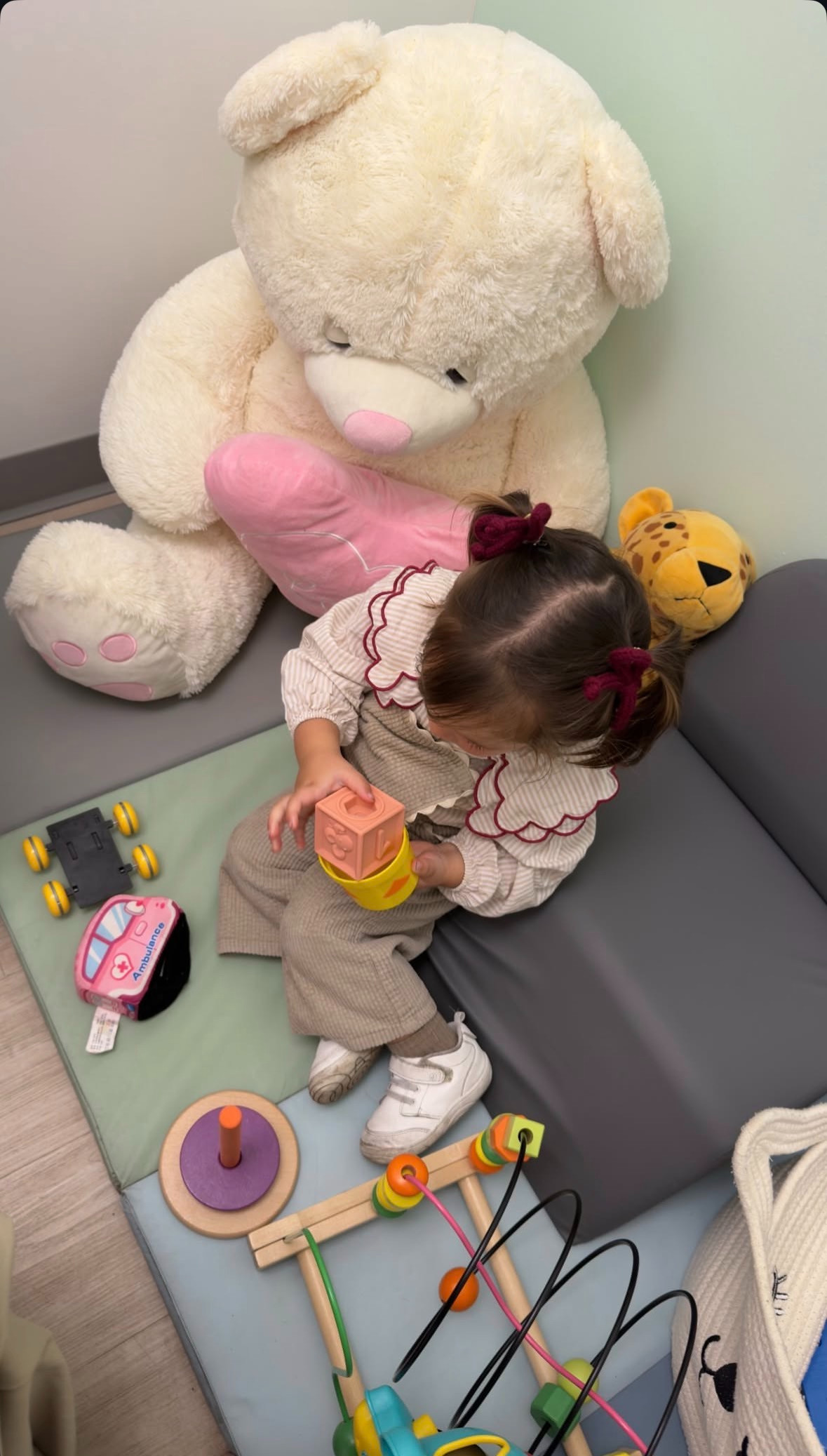 Playroom diaries with her favorite giant buddy 🧸🤍 

 #LTKootd #LTKmomlife #LTKKids