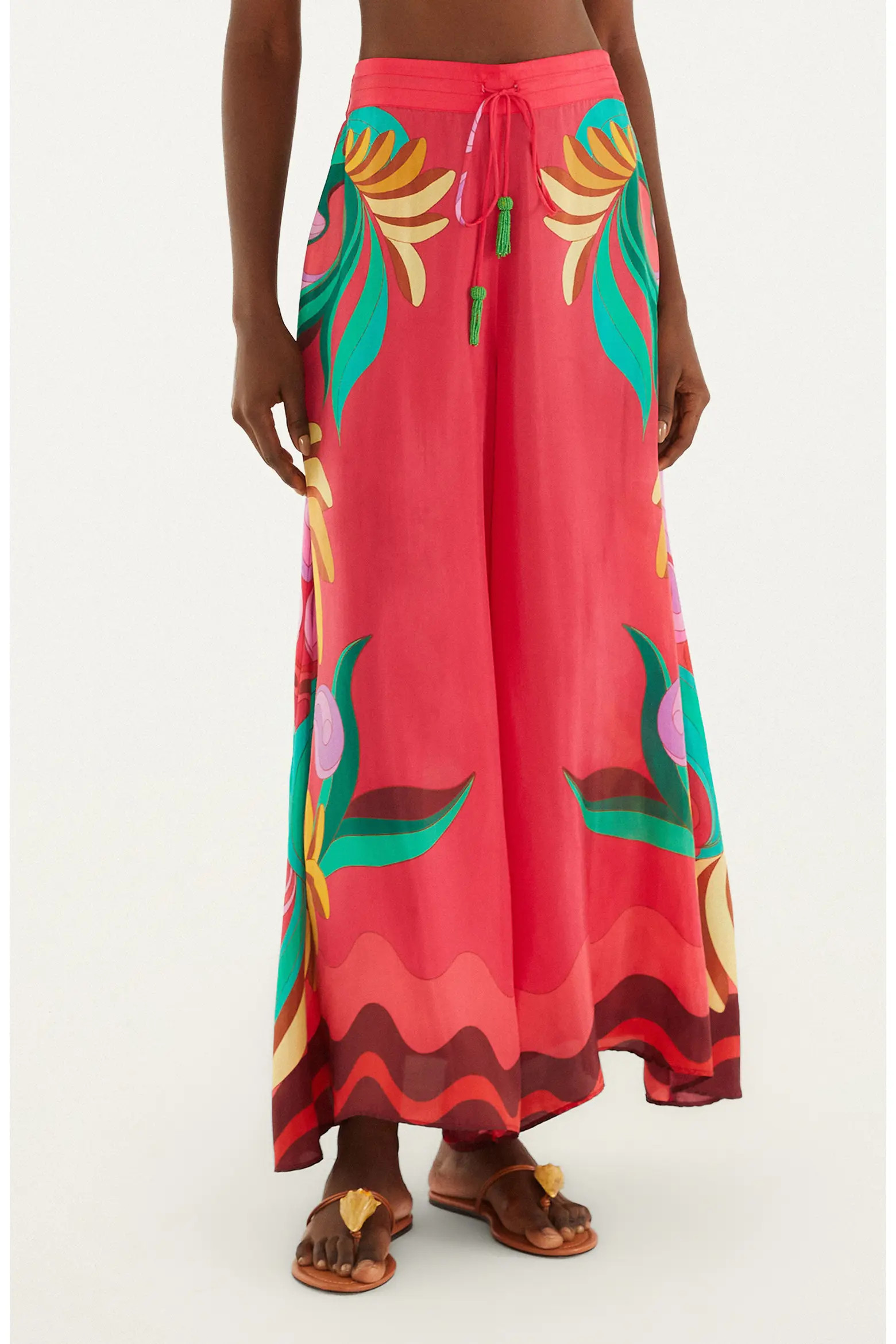 Placed Print Wide Leg Drawstring Pants (Women) | Nordstrom | Nordstrom