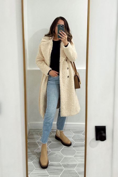 Some old favorites which are back this fall/winter season. Everything runs tts. 
Teddy coat is so cozy and warm. Lugsole boots come in several colors.  I cut the jeans hem about an inch.  Cashmere sweater old but linking identical option. 

#lugsoleboots #teddycoat #winteroutfit #samedelmanlagunaboots #anklebootsoutfit #ltkwinter #ltkfalltrends

#LTKstyletip #LTKSeasonal #LTKshoecrush