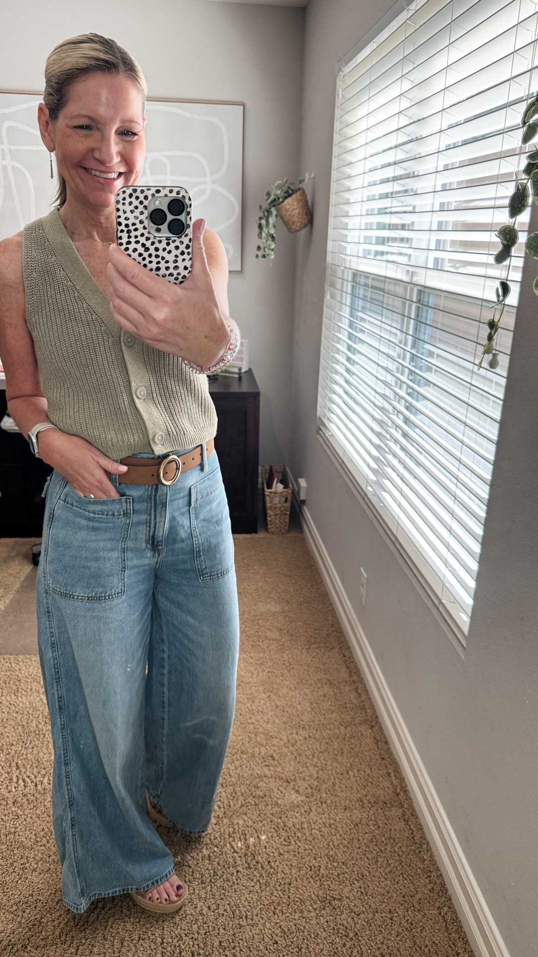 Target Tuesday! As soon as I saw these palazzo jeans I knew I had to give them a try. They come in two different wash options and this is the lighter option. They are so comfortable and will be fun to style well into Fall. 

My knit top is Target from last year and my belt is also Target.

#LTKootd #LTKOver40 #LTKSeasonal