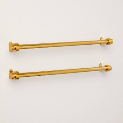 10" Vintage Cuffed Drawer Pulls Brass Plated (Set of 2) - Hearth & Hand™ with Magnolia: Chic Bar-Shaped Cabinet Hardware | Target