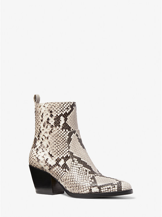 Harlow Snake Embossed Leather Boot | Michael Kors US