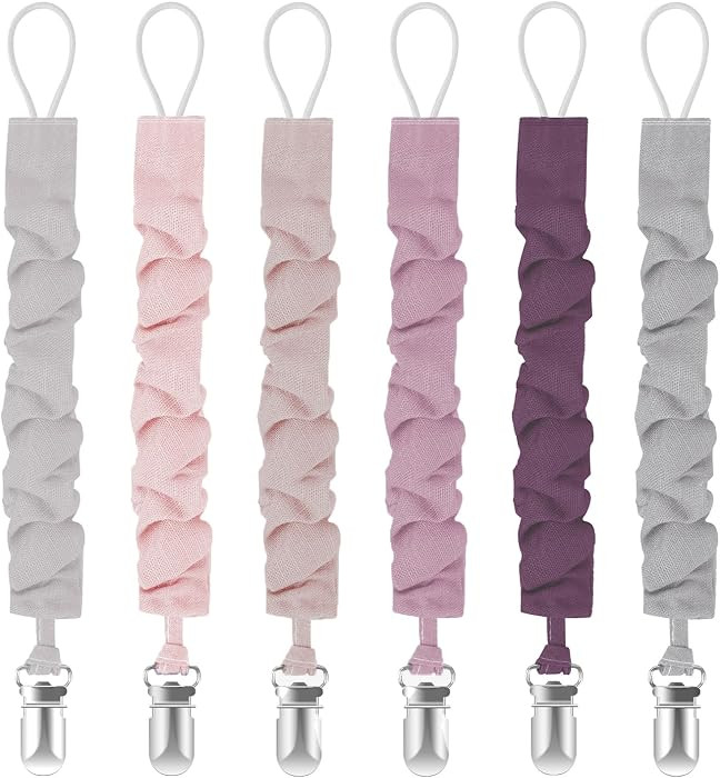 Pacifier Clips for Baby Girls and Boys, Pacifier Holders for Teething Relief and Baby Essentials,... | Amazon (US)