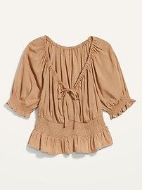 Puff-Sleeve Smocked Poet Blouse for Women | Old Navy (US)