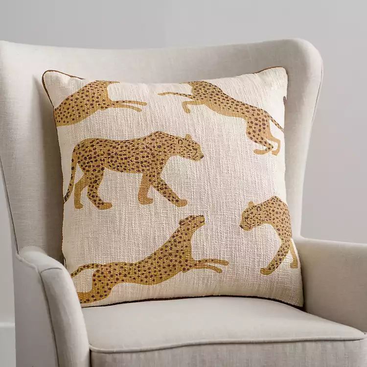 Cream Leopard Throw Pillow | Kirkland's Home