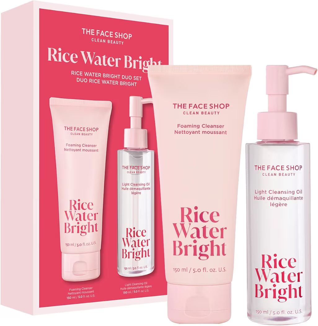 The Face Shop Rice Water Bright Double Cleansing Duo Set with Ceramide, Korean Skin Care, Gentle ... | Amazon (US)