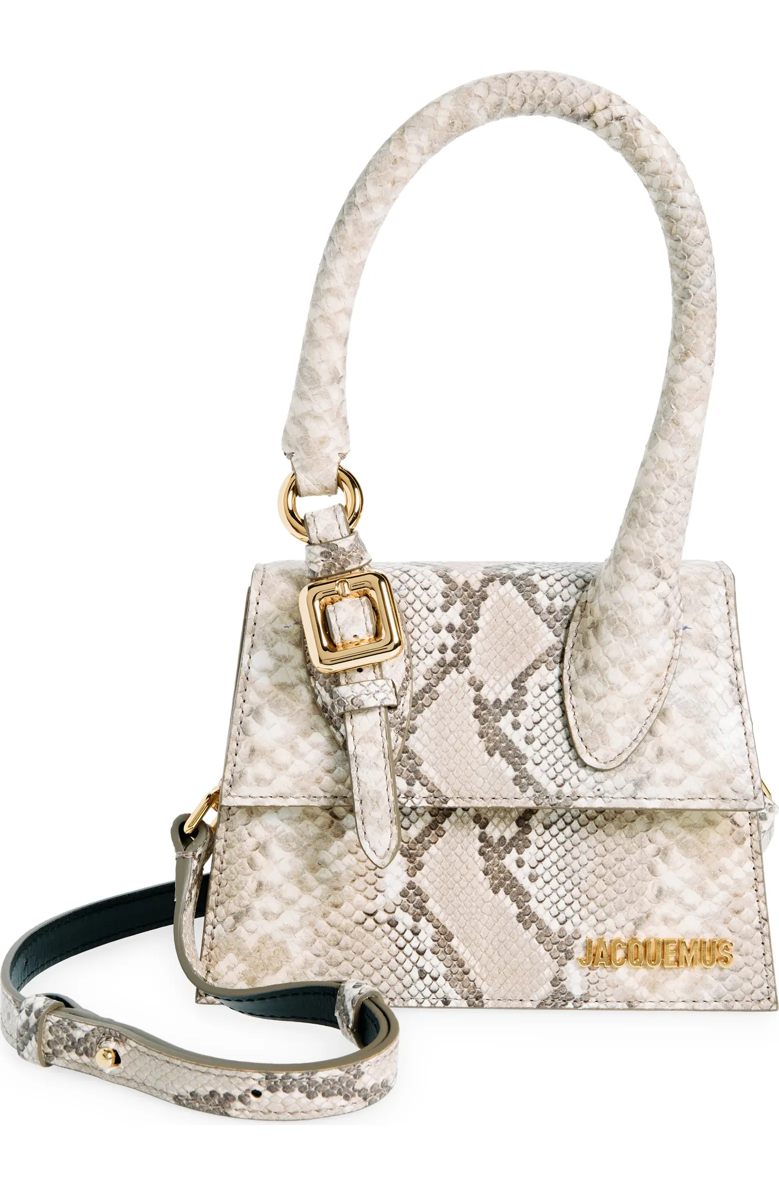 Jacquemus Le Chiquito Moyen Snakeskin Embossed Leather Top Handle Bag | Nordstrom | Nordstrom
