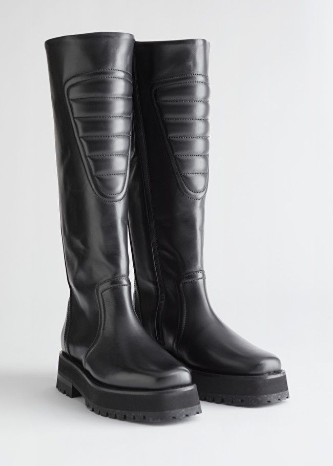 Topstitched Tall Leather Boots | & Other Stories (EU + UK)