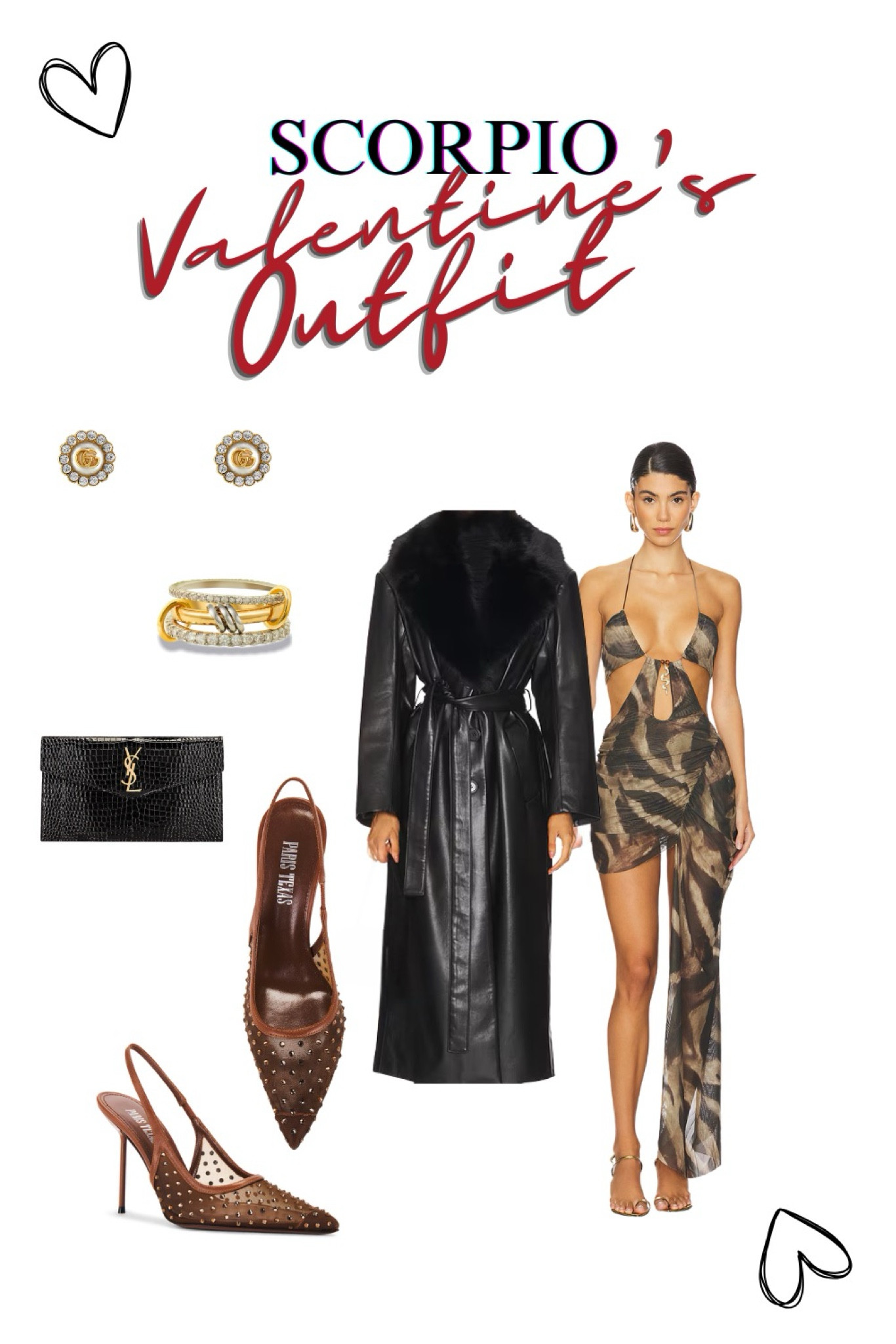 Valentine's Outfit for the mysterious and sultry Scorpio. Trendy and luxe with a hint of sex appeal. Pair a cutout drape-y dress with sky high stilettos and a long faux fur jacket (black, of course). 

#LTKParties #LTKStyleTip #LTKSeasonal