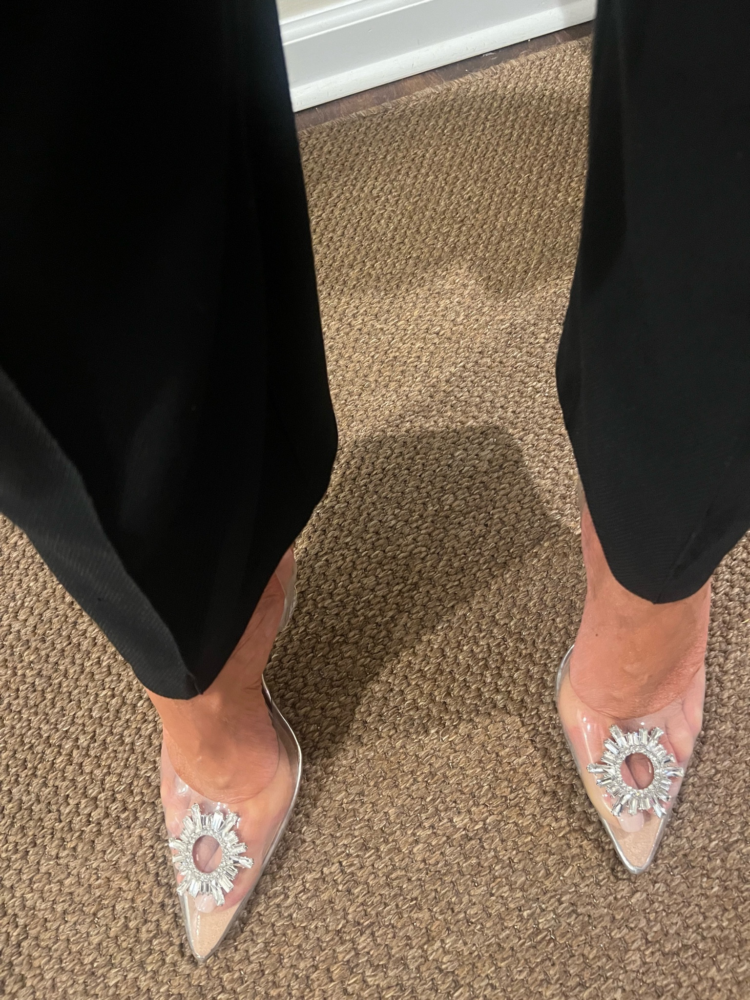 I love these heels for the holidays! A little sparkle really amps up your holiday look!✨ Sparkly shoes for holiday party, clear heels, clear shoes, party shoes, holiday shoes, holiday outfit, holiday party, shoe crush, Amazon find, Amazon holiday, Amazon style, #LaidbackLuxeLife

Shoes: Run small. I had to size up one whole size.

Follow me for more fashion finds, beauty faves, and lifestyle, home decor, sales and more! So glad you’re here!! XO, Karma

#LTKHoliday #LTKshoecrush #LTKparties