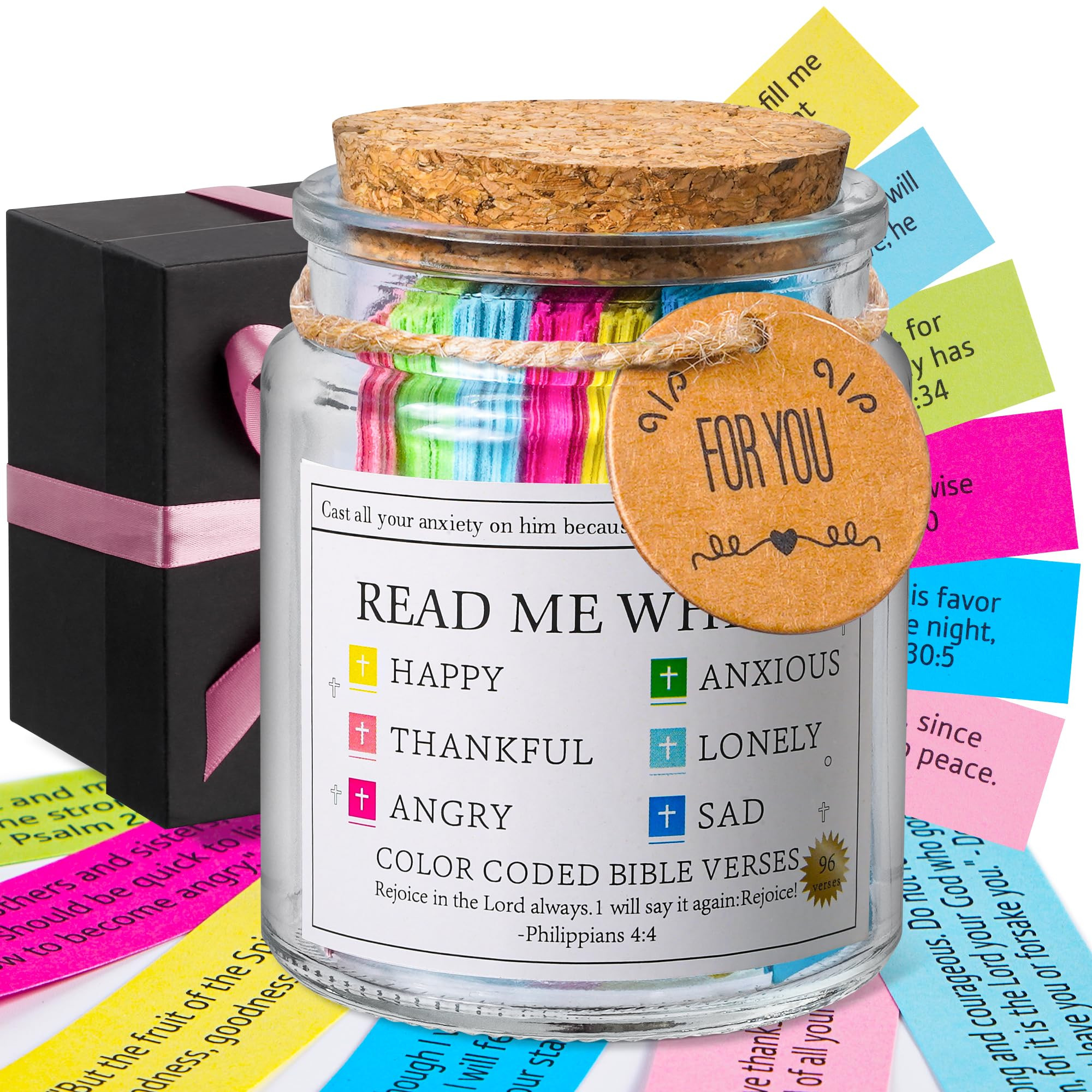Bible Verse Jar, Read Me When Bible Verses Jar for Emotions and Feelings, Christian Gifts for Wom... | Amazon (US)