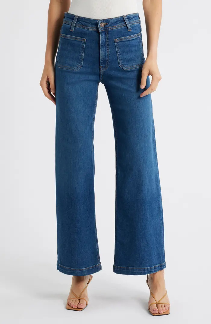 Paloma Marine Patch Pocket High Waist Wide Leg Jeans | Nordstrom