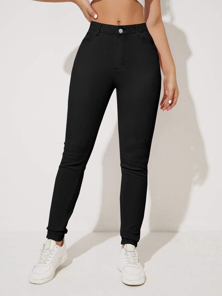 Slant Pocket Skinny Pants | SHEIN