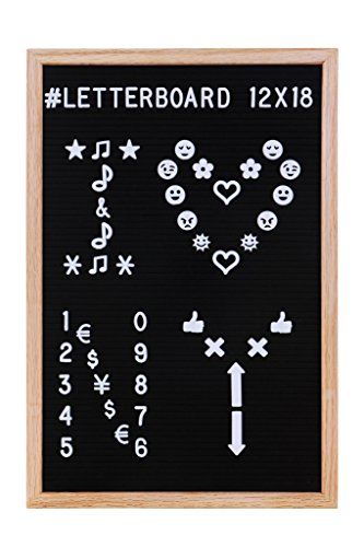 12x18’' Changeable Felt Letter Board - Letterboard With 688 Characters, Symbols And Emoji Tiles Set, | Amazon (US)