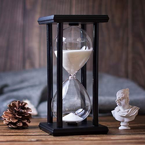 Hourglass Timer with White Sand, 30 Minute Wooden Frame Sand Timer, Creative Handcraft Decoration | Amazon (US)