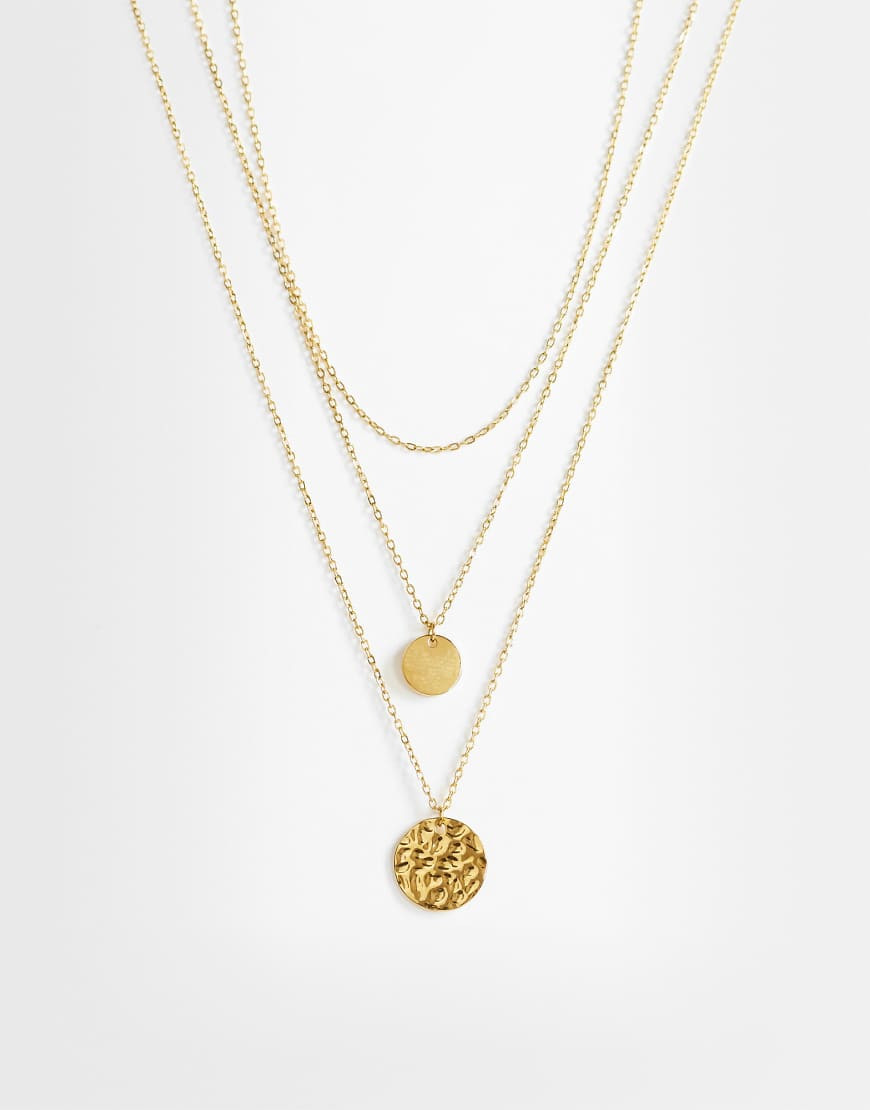 Topshop Oliver waterproof stainless steel multi layer necklace in gold | Topshop (UK, DE, FR)
