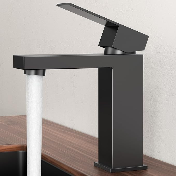 KES Black Bathroom Faucet Single Hole Bathroom Sink Faucet Single Handle Lavatory Vanity Sink Sta... | Amazon (US)